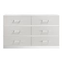 The appearance of Europa 6 Drawer Dresser In White designed by New Classic in the glam interior design. This white piece of furniture  was selected by 1StopBedrooms from Europa Collection to add a touch of cosiness and style into your home. Sku: B1840-050. Material: Wood.