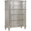 The appearance of Evangeline 6-drawer Chest Silver Oak designed by Coaster in the glam interior design. This silver oak piece of furniture was selected by 1StopBedrooms from Evangeline Collection to add a touch of cosiness and style into your home. Sku: 223395. Material: Wood.