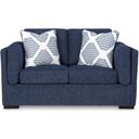 The appearance of Evansley Loveseat In Navy designed by Signature Design by Ashley in the modern / contemporary interior design. This navy piece of furniture was selected by 1StopBedrooms from Evansley Collection to add a touch of cosiness and style into your home. Sku: 5450235. Material: Fabric.