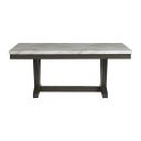 Eve Dining Table with Faux Marble Top In Charcoal and White