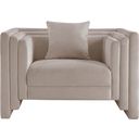 The appearance of Everett Chenille Fabric Chair In Beige designed by Meridian in the modern / contemporary interior design. This beige chenille piece of furniture  was selected by 1StopBedrooms from Everett Collection to add a touch of cosiness and style into your home. Sku: 44068Beige-C. Material: Chenille.