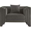 The appearance of Everett Chenille Fabric Chair In Grey designed by Meridian in the modern / contemporary interior design. This grey chenille piece of furniture was selected by 1StopBedrooms from Everett Collection to add a touch of cosiness and style into your home. Sku: 44068Grey-C. Material: Chenille.