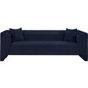 The appearance of Everett Chenille Fabric Sofa In Navy designed by Meridian in the modern / contemporary interior design. This navy piece of furniture was selected by 1StopBedrooms from Everett Collection to add a touch of cosiness and style into your home. Sku: 44068Navy-S. Material: Chenille.