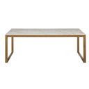Evert High Coffee Table In Antique Brass and White