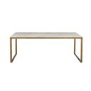 Evert Low Coffee Table In Antique Brass and White
