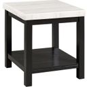 The appearance of Evie White Marble Square End Table designed by Picket House in the modern / contemporary interior design. This white and black piece of furniture  was selected by 1StopBedrooms from Evie Collection to add a touch of cosiness and style into your home. Sku: CML100ETE. Material: Wood.