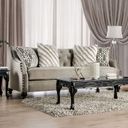 The appearance of Ezrin Light Brown Sofa designed by Furniture of America in the transitional interior design. This brown piece of furniture  was selected by 1StopBedrooms from Ezrin Collection to add a touch of cosiness and style into your home. Sku: SM2668-SF. Material: Chenille.