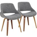 The appearance of Fabrico Mid-Century Modern Dining/Accent Chair In Walnut And Grey Noise Fabric - Set Of 2 designed by Lumisource in the transitional interior design. This gray piece of furniture  was selected by 1StopBedrooms from Fabrizzi Collection to add a touch of cosiness and style into your home. Sku: CH-FBCONL WLGY2. Material: Wood.