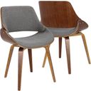 The appearance of Fabrizzi Mid-Century Modern Dining/Accent Chair In Walnut And Grey Fabric designed by Lumisource in the transitional interior design. This gray piece of furniture was selected by 1StopBedrooms from Fabrizzi Collection to add a touch of cosiness and style into your home. Sku: CH-FBZZNL WL+GY. Material: Wood.