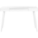 The appearance of Fadri White Mid Century Scandinavian One Drawer Desk designed by Safavieh in the modern / contemporary interior design. This white piece of furniture was selected by 1StopBedrooms from Safavieh FOX Collection to add a touch of cosiness and style into your home. Sku: FOX2227A. Material: Iron.