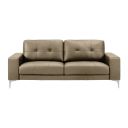 Faelin 79 Inch Top Grain Genuine Leather Sofa with Tufted Back In Khaki