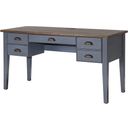 The appearance of Fairmont Farmhouse Half Pedestal Executive Desk In Dusty Blue designed by Martin Furniture in the country / farmhouse interior design. This dusty blue piece of furniture was selected by 1StopBedrooms from Fairmont Collection to add a touch of cosiness and style into your home. Sku: IMFT660B. Material: Wood.
