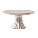 The appearance of Fantosini Round Dining Table In Silver Mist designed by Michael Amini in the modern / contemporary interior design. This silver mist piece of furniture was selected by 1StopBedrooms from Fantosini Collection to add a touch of cosiness and style into your home. Sku: 9091001T-823;9091001B-834. Table Top Shape: Round. Size: 60". Material: Solid Wood.