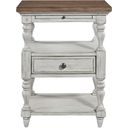 The appearance of Farmhouse Reimagined Antique White 1 Drawer Nightstand designed by Liberty in the traditional interior design. This antique white piece of furniture was selected by 1StopBedrooms from Farmhouse Reimagined Collection to add a touch of cosiness and style into your home. Sku: 652-BR62. Material: Wood.