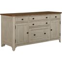The appearance of Farmhouse Reimagined Door Credenza designed by Liberty in the country / farmhouse interior design. This antique white piece of furniture was selected by 1StopBedrooms from Farmhouse Reimagined Collection to add a touch of cosiness and style into your home. Sku: 652-HO120. Material: Solid Pine.