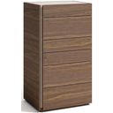 The appearance of Faro Walnut Chest designed by J&M in the modern / contemporary interior design. This walnut piece of furniture  was selected by 1StopBedrooms from Faro Walnut Collection to add a touch of cosiness and style into your home. Sku: 17862-C. Material: Wood.