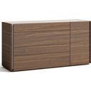 The appearance of Faro Walnut Dresser designed by J&M in the modern / contemporary interior design. This walnut piece of furniture  was selected by 1StopBedrooms from Faro Walnut Collection to add a touch of cosiness and style into your home. Sku: 17862-D. Material: Wood.