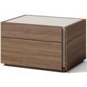 The appearance of Faro Walnut Right Nightstand designed by J&M in the modern / contemporary interior design. This walnut piece of furniture  was selected by 1StopBedrooms from Faro Walnut Collection to add a touch of cosiness and style into your home. Sku: 17862-NSR. Material: Wood.