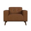 Fate Chair with Wood Front In Tan and Cherry