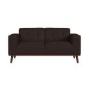 Fate Loveseat with Wood Front In Cherry and Brown