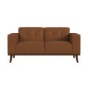 Fate Loveseat with Wood Front In Tan and Cherry