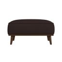 Fate Ottoman with Wood Base In Cherry and Brown