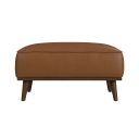 Fate Ottoman with Wood Base In Tan and Cherry