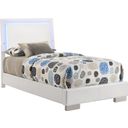 The appearance of Felicity Twin Panel Bed with LED Lighting Glossy White designed by Coaster in the modern / contemporary interior design. This white high gloss piece of furniture was selected by 1StopBedrooms from Felicity Collection to add a touch of cosiness and style into your home. Sku: 203500TB1;203500TB2. Bed Type: Panel Bed. Material: Wood. Bed Size: Twin.