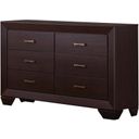 The appearance of Kauffman 6-drawer Dresser Dark Cocoa designed by Coaster in the transitional interior design. This dark cocoa piece of furniture was selected by 1StopBedrooms from Kauffman Collection to add a touch of cosiness and style into your home. Sku: 204393. Material: Wood.