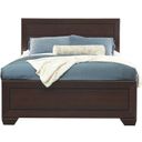 The appearance of Kauffman Queen Panel Bed Dark Cocoa designed by Coaster in the transitional interior design. This dark cocoa piece of furniture was selected by 1StopBedrooms from Kauffman Collection to add a touch of cosiness and style into your home. Sku: 204391QB1;204391QB2. Bed Type: Panel Bed. Material: Wood. Bed Size: Queen.