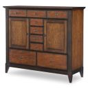 The appearance of Fenmore Door Drawer Chest In Mocha and Distressed Cherry designed by Legacy Classic in the traditional interior design. This mocha and distressed cherry piece of furniture  was selected by 1StopBedrooms from Fenmore Collection to add a touch of cosiness and style into your home. Sku: 4130-2300. Material: Poplar Solid.