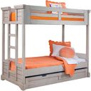 The appearance of American Woodcrafters Stonebrook Twin Bunk Bed in Antique Gray designed by American Woodcrafters in the transitional interior design. This gray piece of furniture  was selected by 1StopBedrooms from Stonebrook Collection to add a touch of cosiness and style into your home. Sku: 7820-913;7820-977;000-330;000-330. Bed Type: Bunk Bed. Material: Wood. Bed Size: Twin.