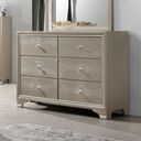 The appearance of Crown Mark Lyssa 6 Drawer Dresser in Embossed Crocodile Pattern designed by Crown Mark in the modern / contemporary interior design. This other colors piece of furniture  was selected by 1StopBedrooms from Lyssa Collection to add a touch of cosiness and style into your home. Sku: B4300-1. Material: Wood.