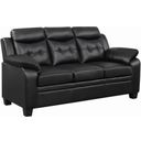 The appearance of Finley Tufted Upholstered Sofa Black designed by Coaster in the modern / contemporary interior design. This black piece of furniture was selected by 1StopBedrooms from Finley Collection to add a touch of cosiness and style into your home. Sku: 506551. Material: Upholstered. Key Features: Tufted.