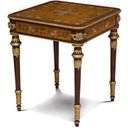 The appearance of Finneas End Table In Brown and Gold designed by Maitland-Smith in the modern / contemporary interior design. This brown/gold piece of furniture was selected by 1StopBedrooms from Maitland Smith Collection to add a touch of cosiness and style into your home. Sku: 89-1014. Material: Burl Veneer.