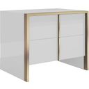 The appearance of Fiocco Premium Night Stand designed by J&M in the modern / contemporary interior design. This white and gold piece of furniture was selected by 1StopBedrooms from Fiocco Collection to add a touch of cosiness and style into your home. Sku: 17454-NS. Material: Upholstered.