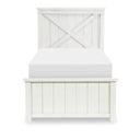 Flatiron Complete Twin Panel Bed In Aged White