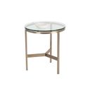 Flato End Table In Antique Brass and Clear
