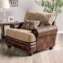 The appearance of Fletcher Chair In Brown and Tan designed by Furniture of America in the transitional interior design. This brown and tan piece of furniture  was selected by 1StopBedrooms from Fletcher Collection to add a touch of cosiness and style into your home. Sku: SM5148-CH. Material: Chenille.