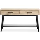 The appearance of Fletcher Rectangular Sofa Table In Driftwood designed by Magnussen in the modern / contemporary interior design. This driftwood piece of furniture was selected by 1StopBedrooms from Fletcher Collection to add a touch of cosiness and style into your home. Sku: T5864-73. Material: Laminate.