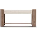 The appearance of Fleur Console Table In Brown designed by Caracole in the transitional interior design. This brown piece of furniture  was selected by 1StopBedrooms from Fleur Collection to add a touch of cosiness and style into your home. Sku: CLA-425V-443. Material: Stone.
