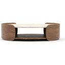 The appearance of Fleur Open Cocktail Table with Wood Shelf In Brown designed by Caracole in the modern / contemporary interior design. This brown piece of furniture  was selected by 1StopBedrooms from Fleur Collection to add a touch of cosiness and style into your home. Sku: CLA-425V-4027. Material: Stone.