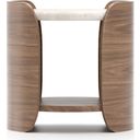 The appearance of Fleur Side Table with Wood Shelf In Brown designed by Caracole in the modern / contemporary interior design. This brown piece of furniture  was selected by 1StopBedrooms from Fleur Collection to add a touch of cosiness and style into your home. Sku: CLA-425V-4119. Material: Stone.