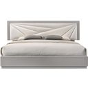 The appearance of Florence White and Light Grey Lacquer Queen Platform Bed designed by J&M in the modern / contemporary interior design. This white piece of furniture  was selected by 1StopBedrooms from Florence Collection to add a touch of cosiness and style into your home. Sku: 17852-Q. Bed Type: Platform Bed. Material: Leather. Bed Size: Queen.