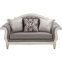 The appearance of Florian Loveseat With 3 Pillows In Gray and White designed by ACME in the traditional interior design. This gray and white piece of furniture was selected by 1StopBedrooms from Florian Collection to add a touch of cosiness and style into your home. Sku: LV02120. Material: Wood.