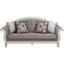 The appearance of Florian Sofa With 4 Pillows In Gray and White designed by ACME in the traditional interior design. This gray and white piece of furniture was selected by 1StopBedrooms from Florian Collection to add a touch of cosiness and style into your home. Sku: LV02119. Material: Wood.