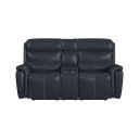 Florin Power Motion Loveseat with Power Headrest and Console In Navy