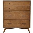 The appearance of Flynn 4 Drawer Multifunction Chest with Pull Out Tray In Chestnut designed by Alpine in the transitional interior design. This chestnut piece of furniture  was selected by 1StopBedrooms from Flynn Collection to add a touch of cosiness and style into your home. Sku: 966-05. Material: Mahogany.
