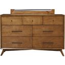 The appearance of Flynn 7 Drawer Dresser In Chestnut designed by Alpine in the transitional interior design. This chestnut piece of furniture  was selected by 1StopBedrooms from Flynn Collection to add a touch of cosiness and style into your home. Sku: 966-03. Material: Mahogany.