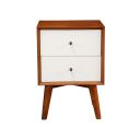 The appearance of Flynn 2 Drawer Two Tone Nightstand In Chestnut and White designed by Alpine in the transitional interior design. This chestnut/white piece of furniture  was selected by 1StopBedrooms from Flynn Collection to add a touch of cosiness and style into your home. Sku: 999-02. Material: Mahogany.